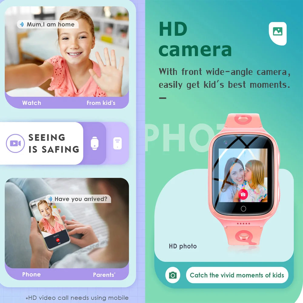 4G Smart Watch Kids GPS WiFi 1000mAh Video Call Tracker