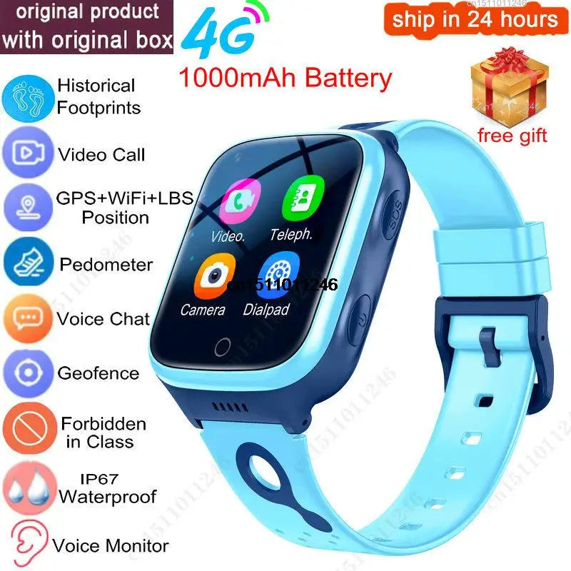 4G Smart Watch Kids GPS WiFi 1000mAh Video Call Tracker