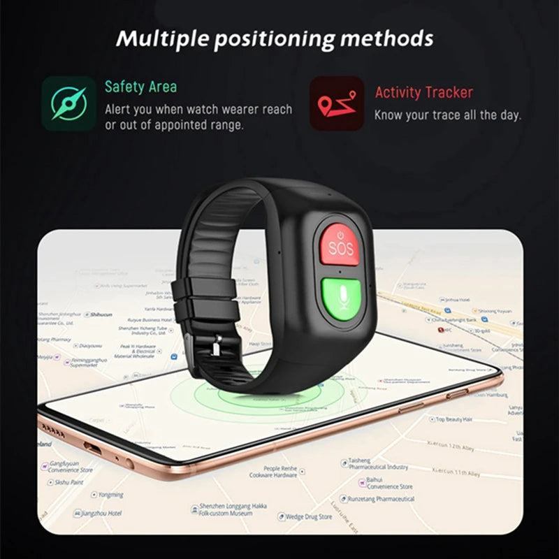 1 PCS Elderly Smart Watch 4G SOS Anti-Wandering Tracker