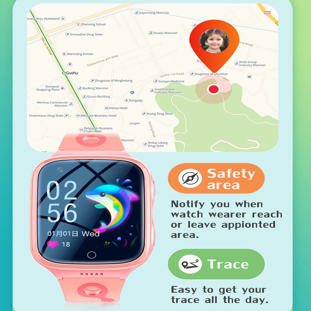 4G Smart Watch Kids GPS WiFi 1000mAh Video Call Tracker