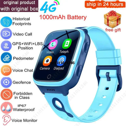 4G Smart Watch Kids GPS WiFi 1000mAh Video Call Tracker