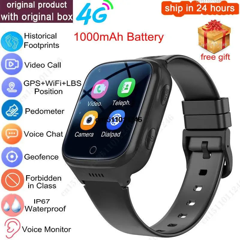 4G Smart Watch Kids GPS WiFi 1000mAh Video Call Tracker