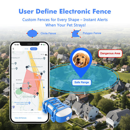 ‌4G Dog Cat GPS Tracker for Pets - Waterproof Smart Locator
