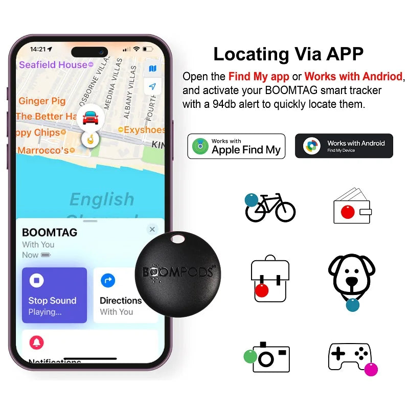 Mini Bluetooth GPS Tracker – Smart Finder for iOS/Android