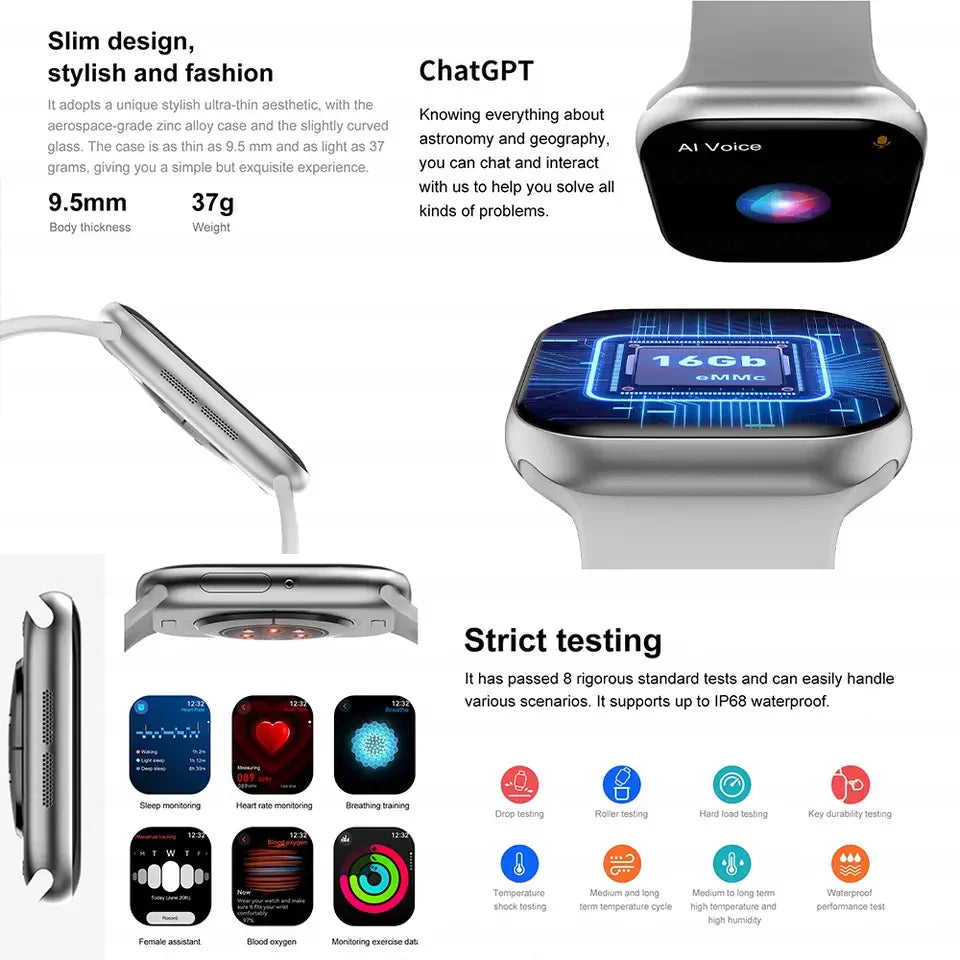 2025 New For Apple GPS Watch 10 Smart Watch Men HD