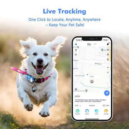 ‌4G Dog Cat GPS Tracker for Pets - Waterproof Smart Locator